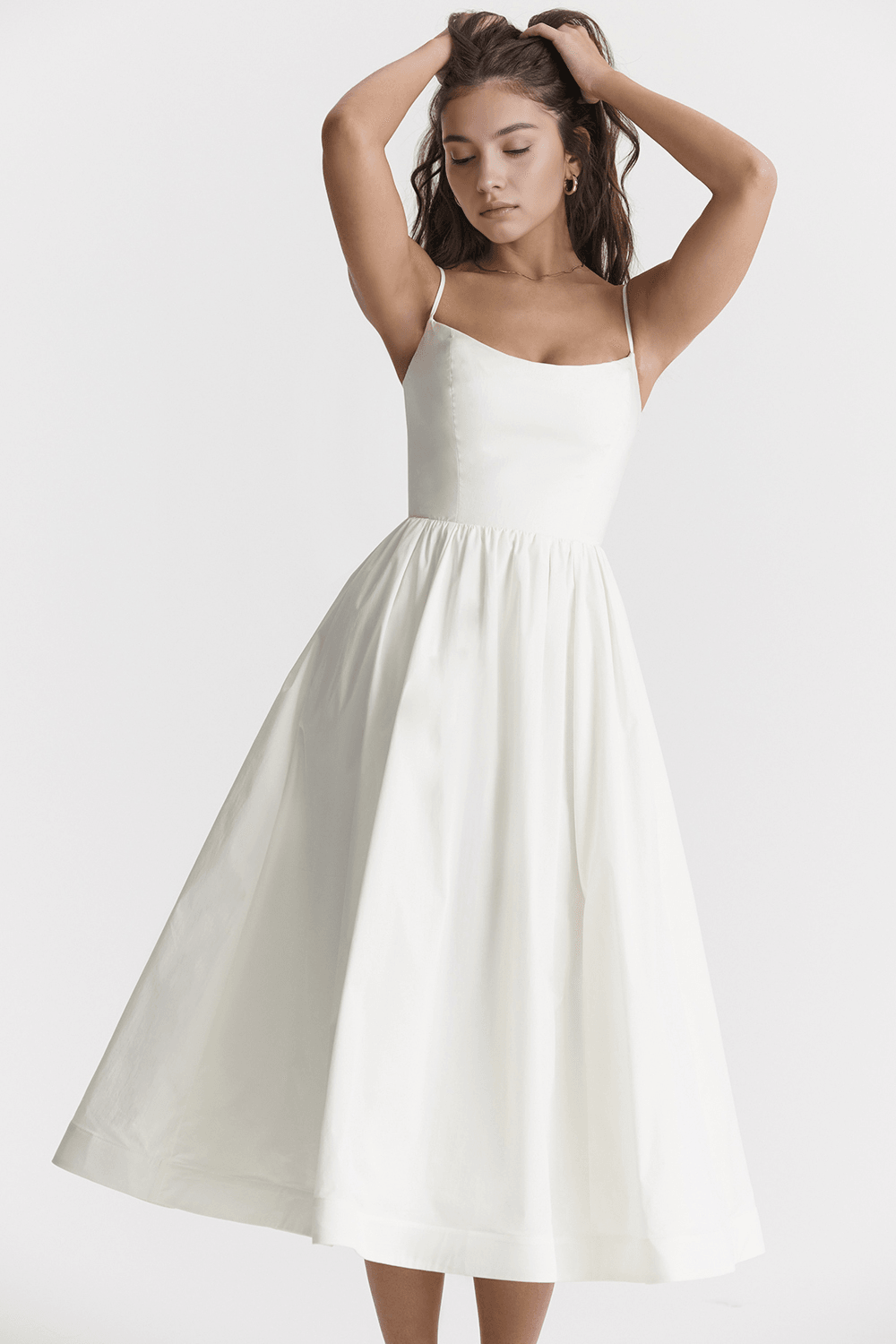 Vestido Midi Blanco Crepé Sofía