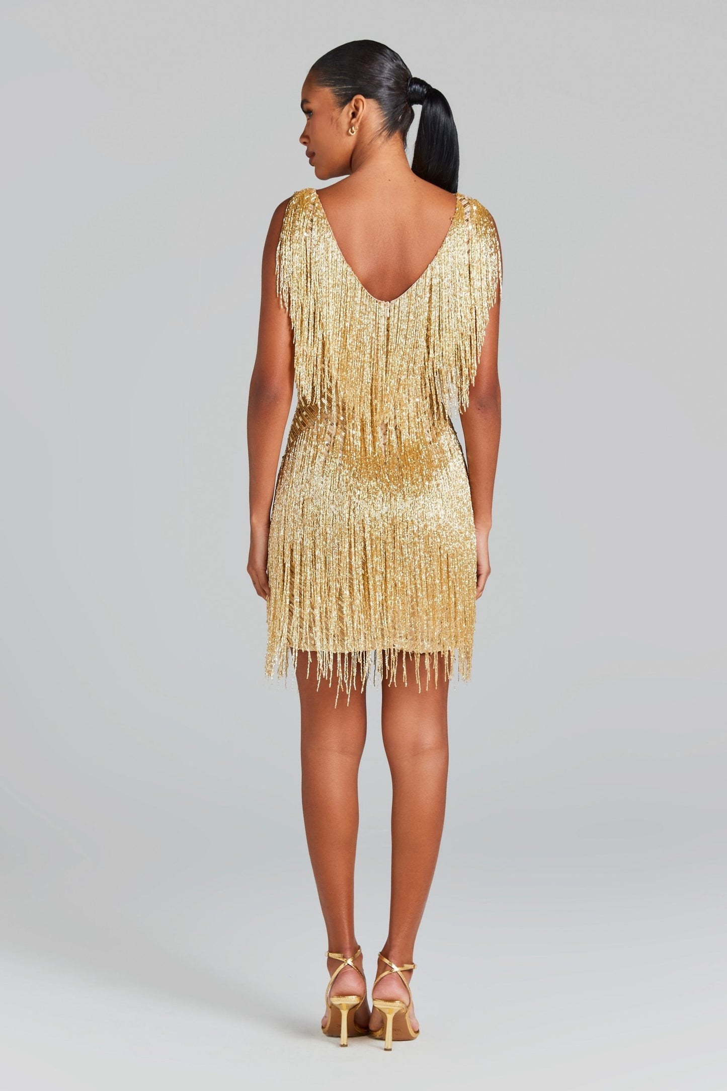 Vestido Fiesta Corto Flecos Lentejuelas Eloah