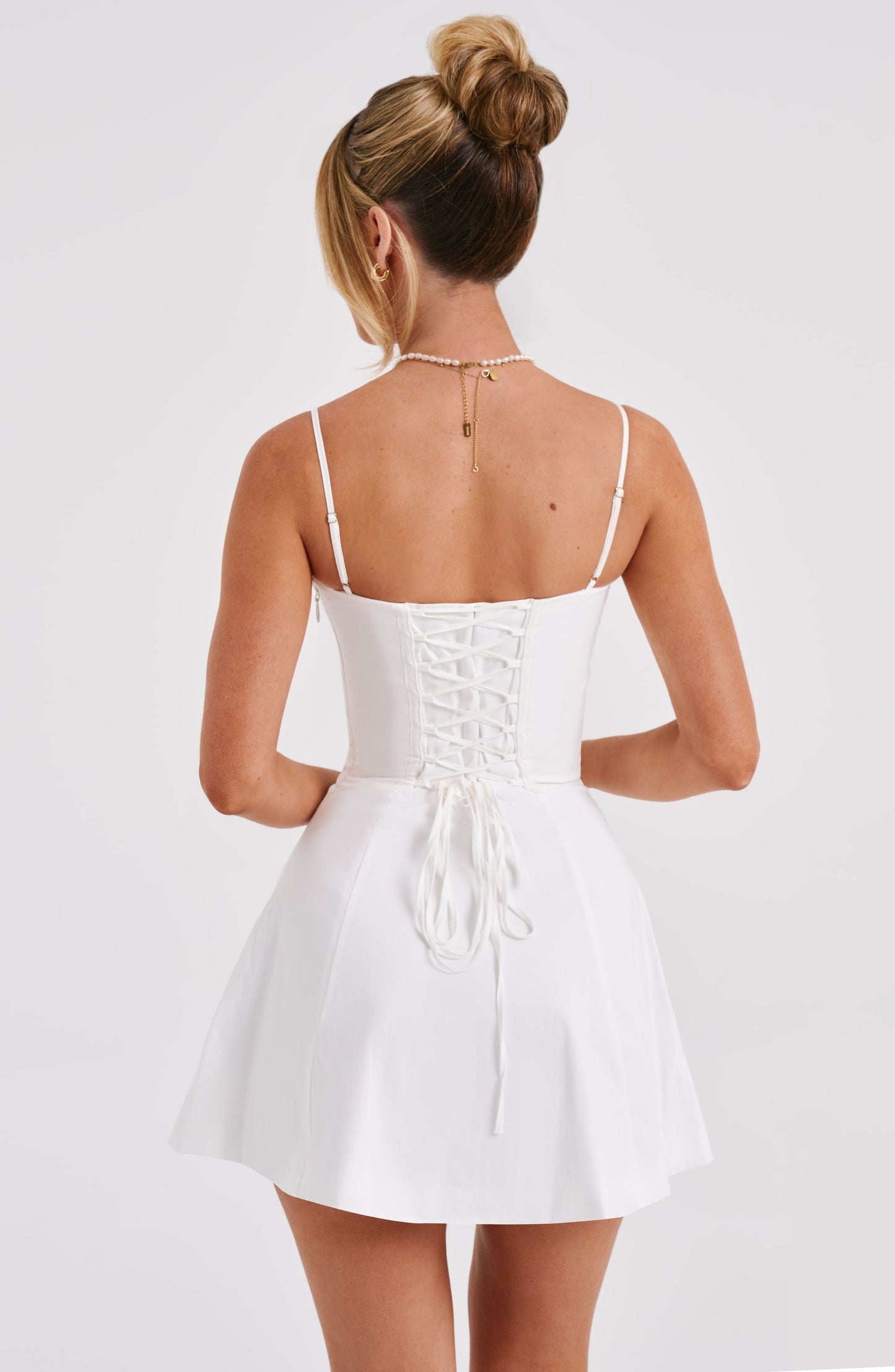 Vestido Mini Blanco Algodón Corsé Carmen