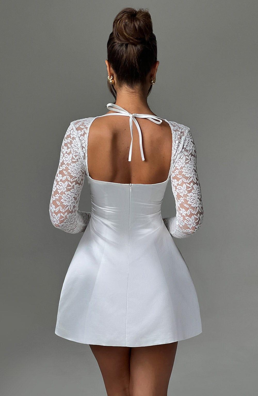 Vestido Mini Marfil Satén Burbuja Marina
