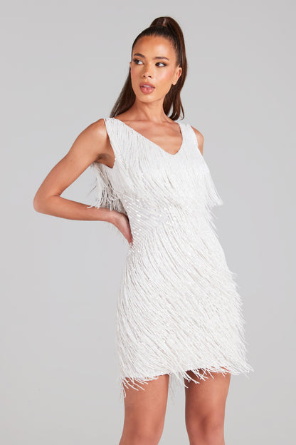 Vestido Fiesta Corto Flecos Lentejuelas Eloah