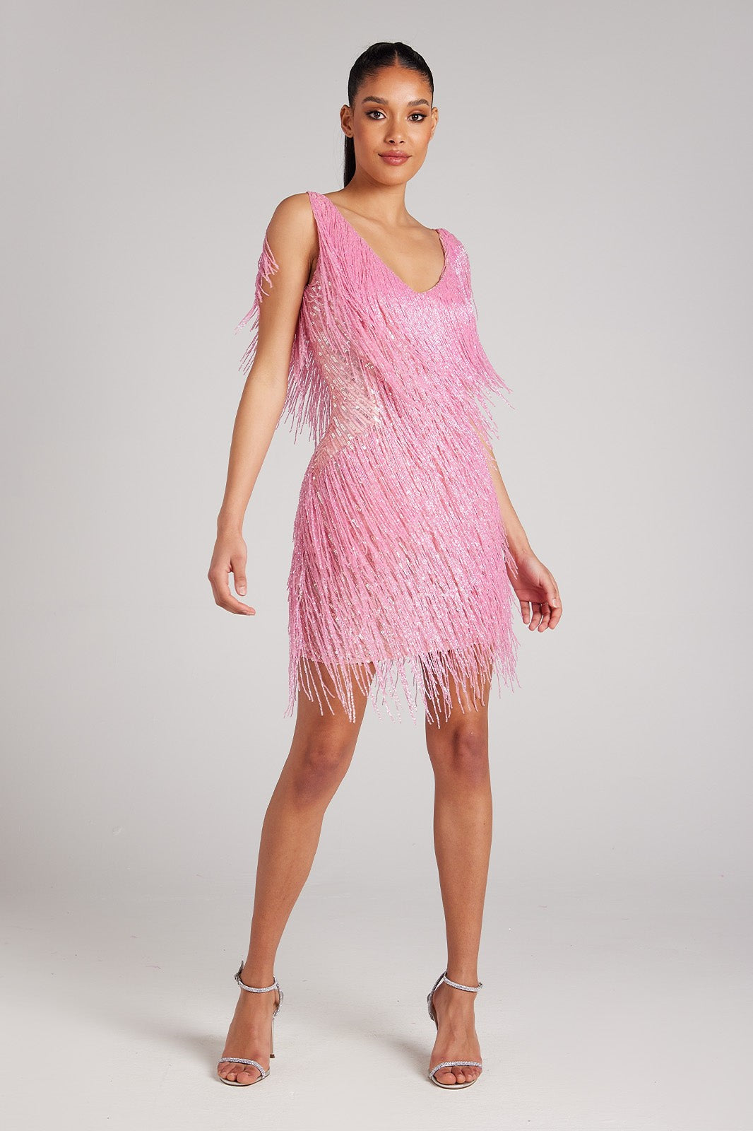 Vestido Fiesta Corto Flecos Lentejuelas Eloah