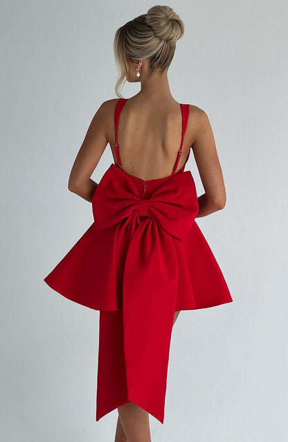 Vestido Mini Rojo Círculo Corsé Rita