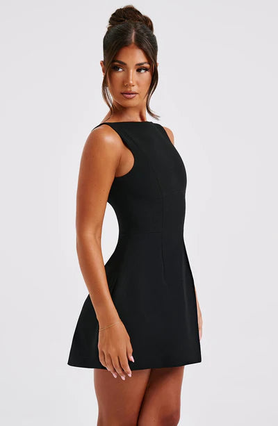Vestido Mini Negro Fiesta Burbuja Laura
