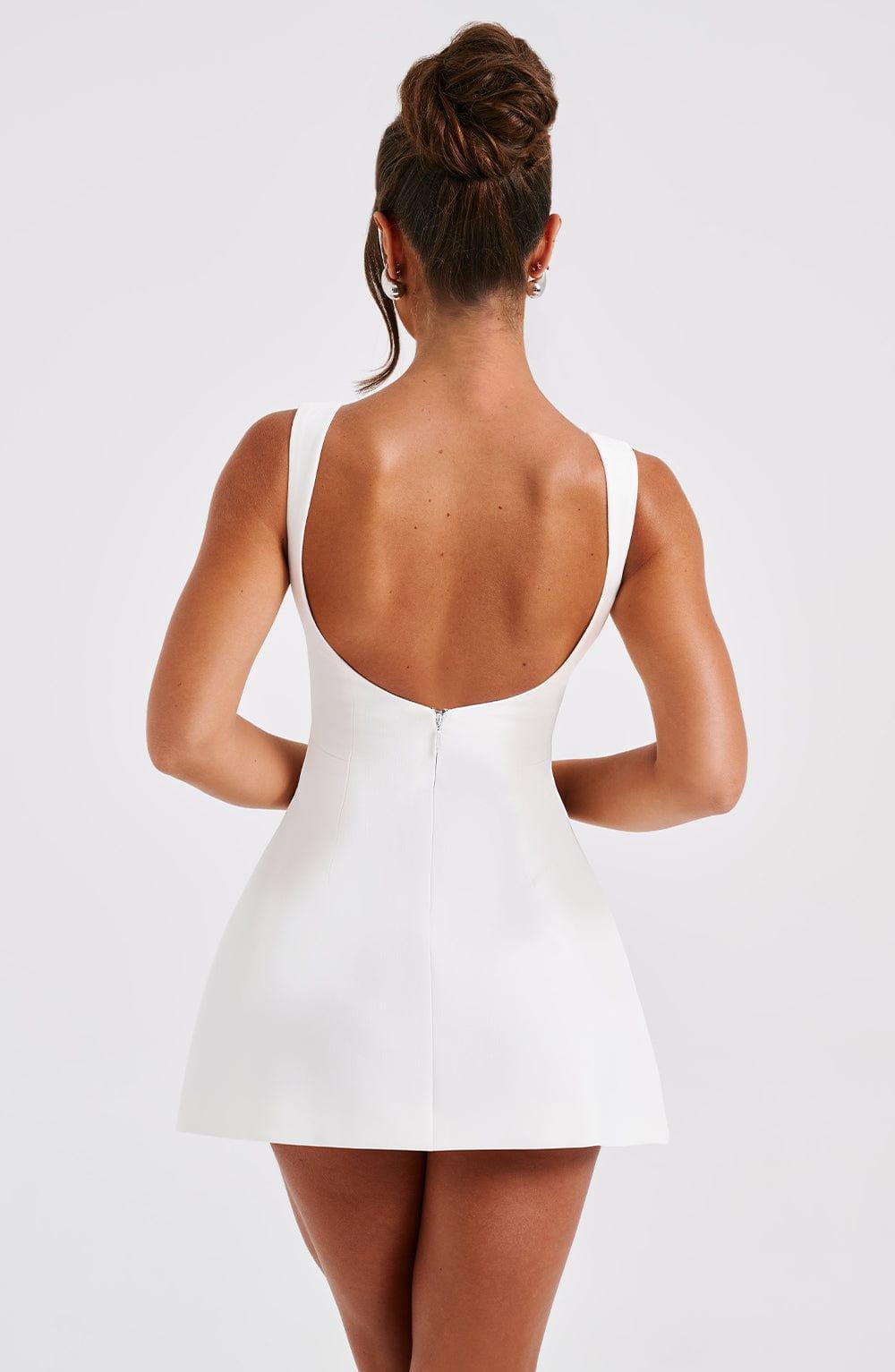 Laura White Bubble Mini Party Dress