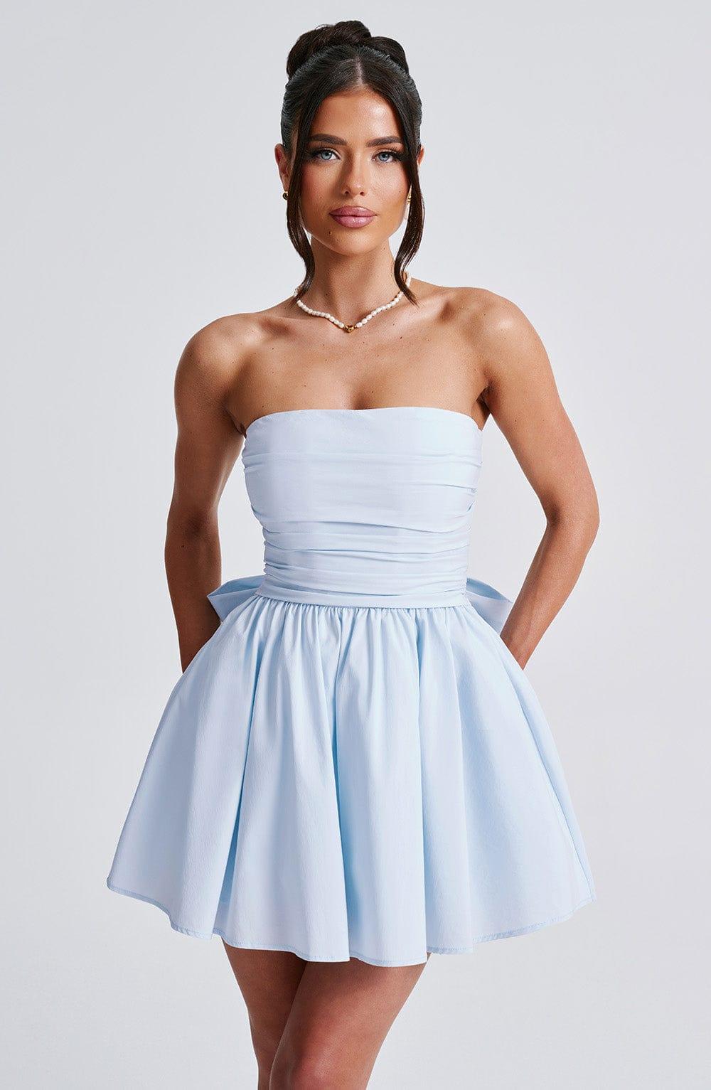 Vestido Mini Azul Claro Corsé Catalina