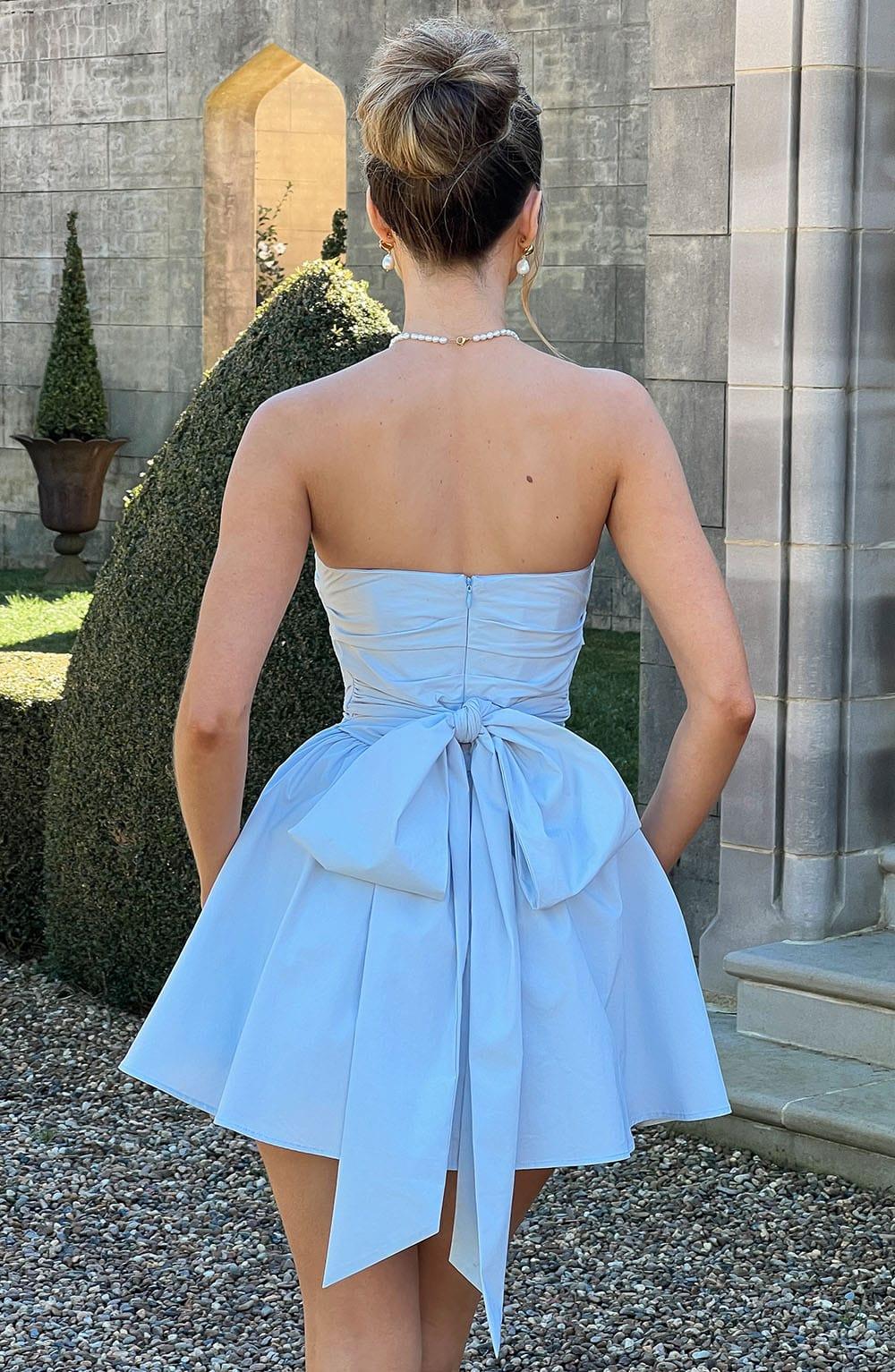 Vestido Mini Azul Claro Corsé Catalina