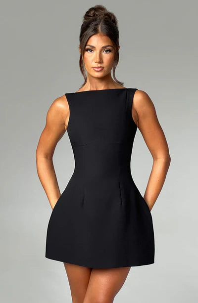 Vestido Mini Negro Fiesta Burbuja Laura