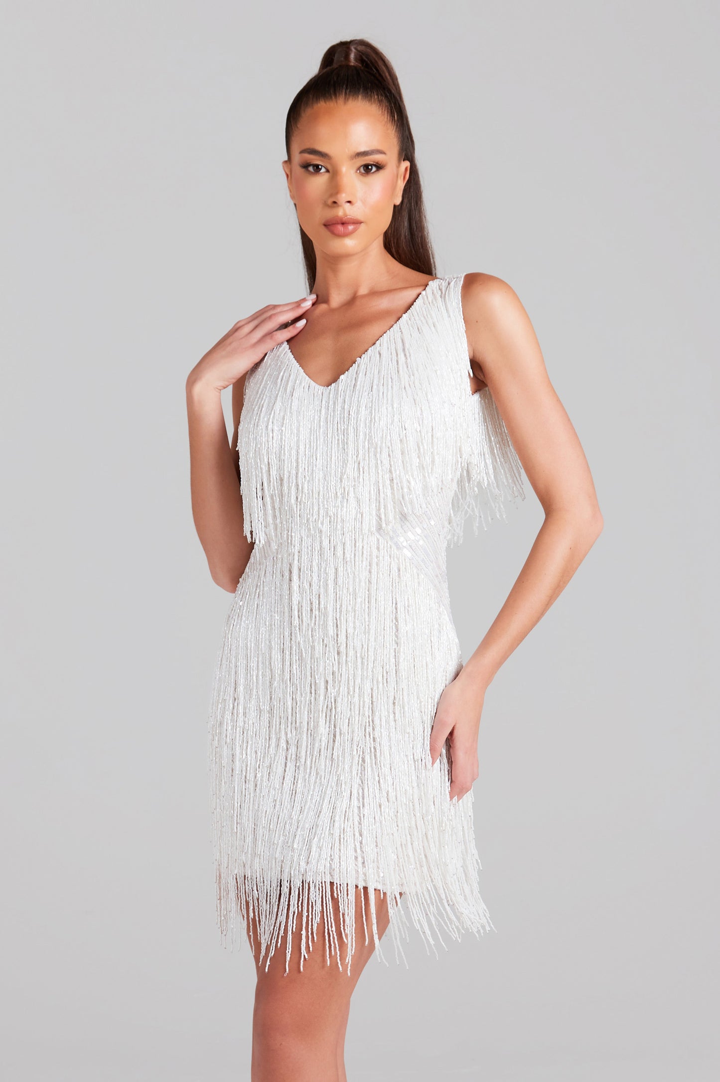 Vestido Fiesta Corto Flecos Lentejuelas Eloah