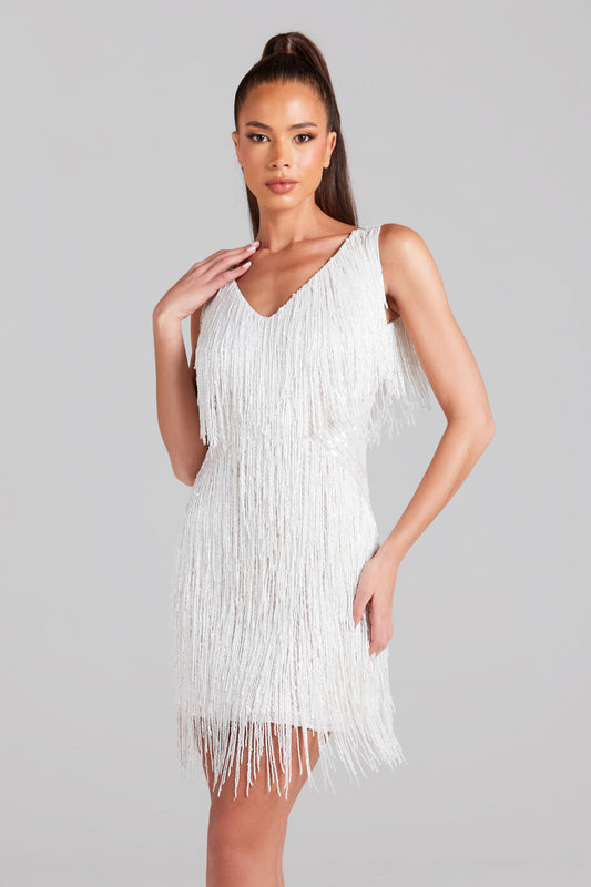 Vestido Fiesta Corto Flecos Lentejuelas Eloah