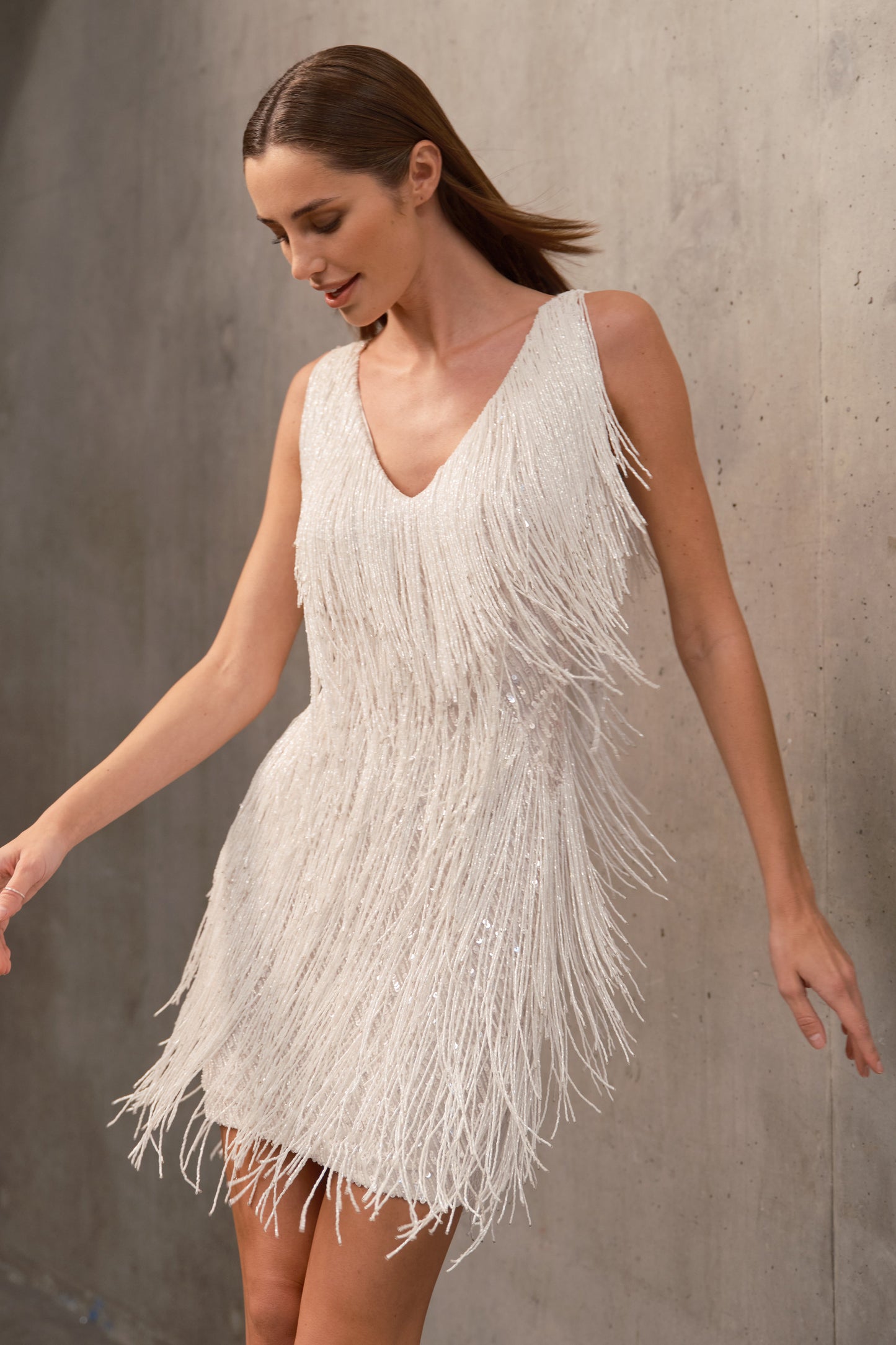 Vestido Fiesta Corto Flecos Lentejuelas Eloah