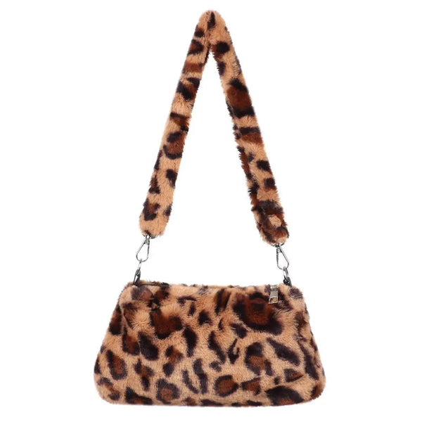 Shoulder Bag Animal Print Plush