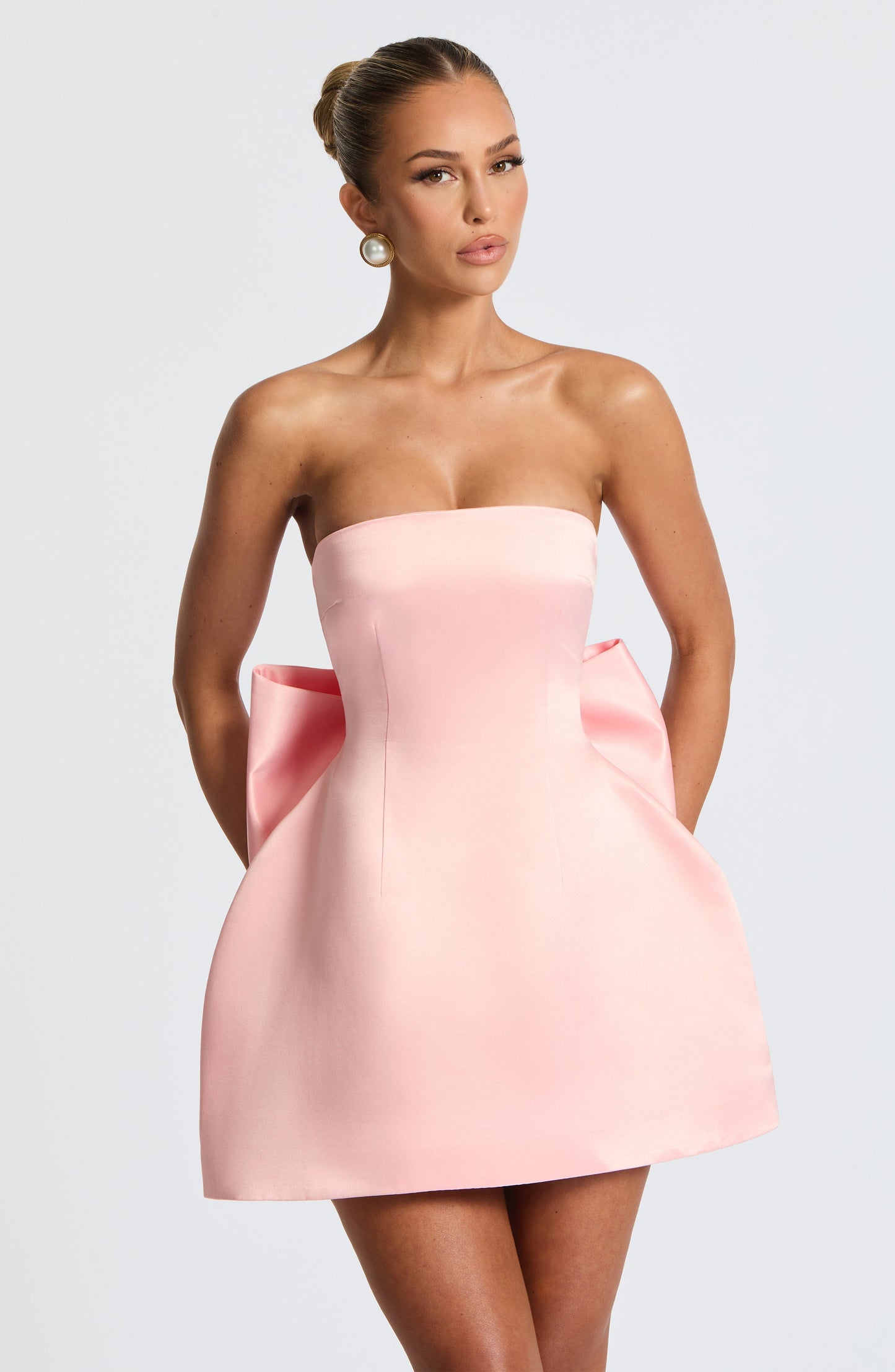 Vestido Mini Rosa Satinado Burbuja Maria
