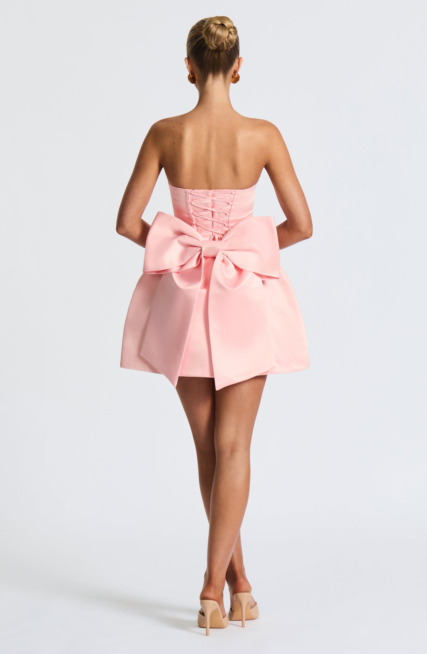 Vestido Mini Rosa Satinado Burbuja Maria