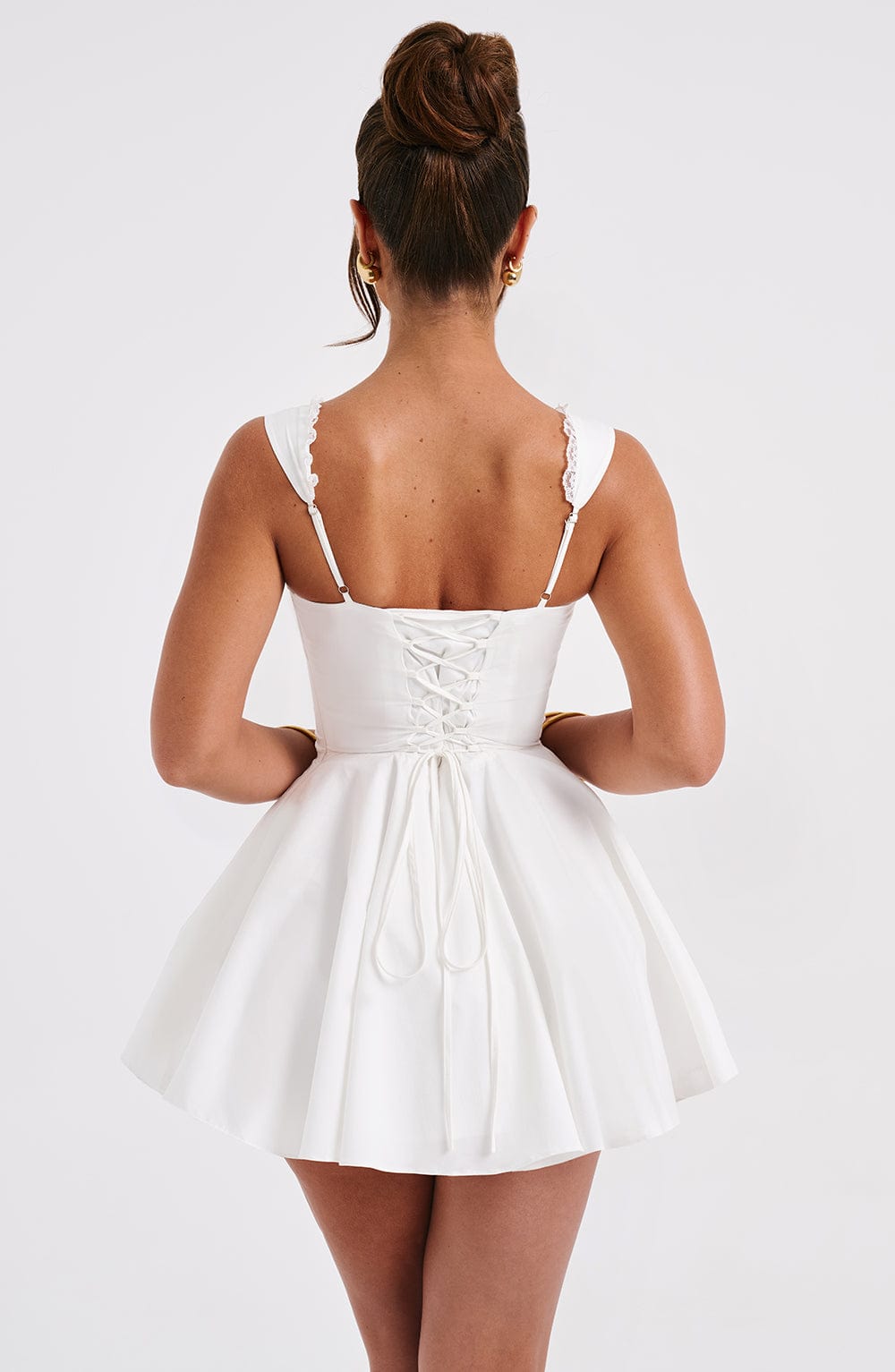 Vestido Mini Marfil Romántico Corsé Antonela