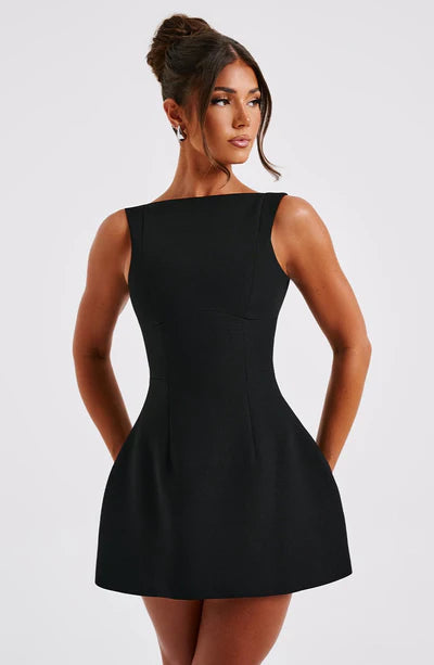 Vestido Mini Negro Fiesta Burbuja Laura