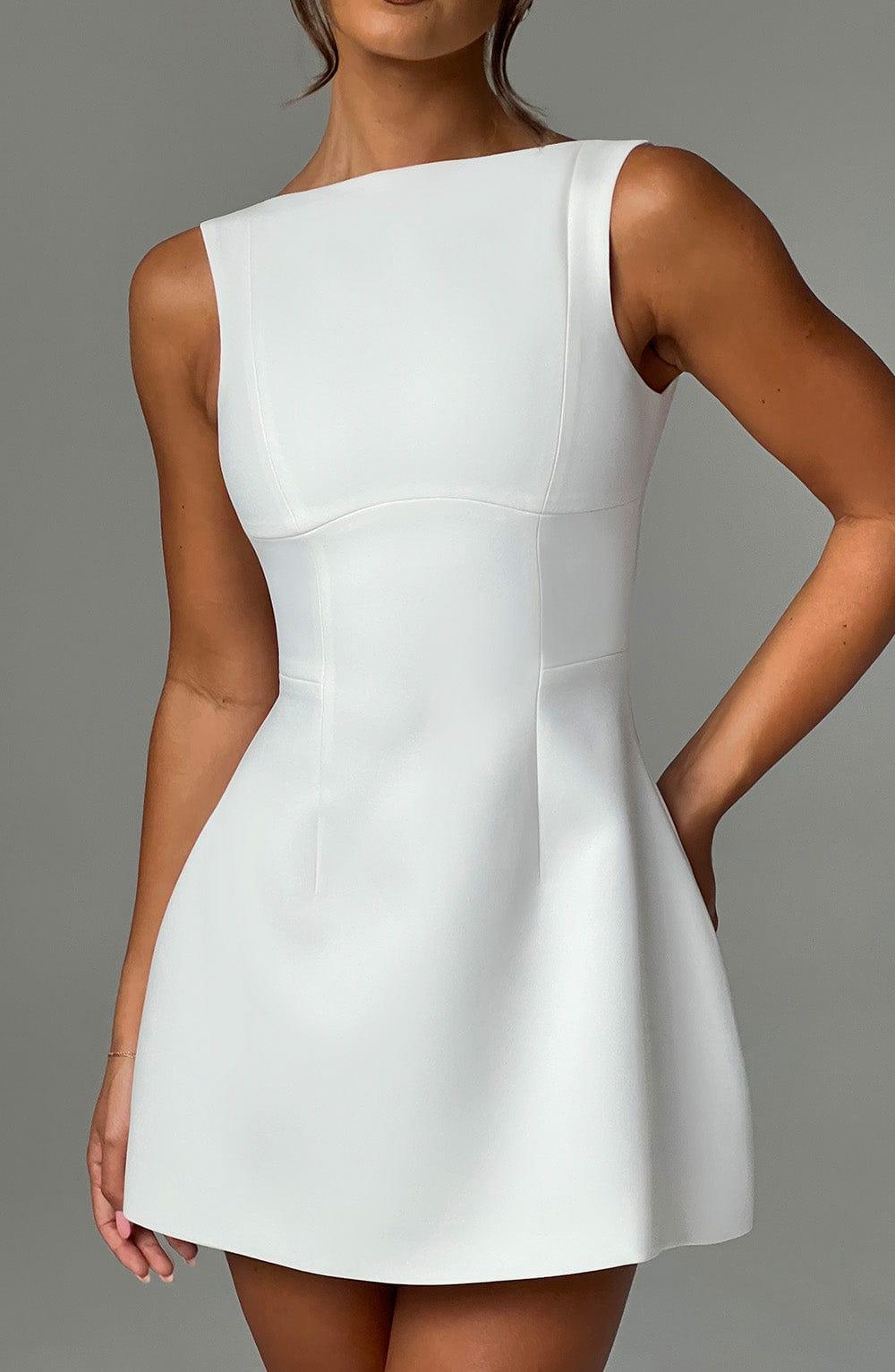 Laura White Bubble Mini Party Dress
