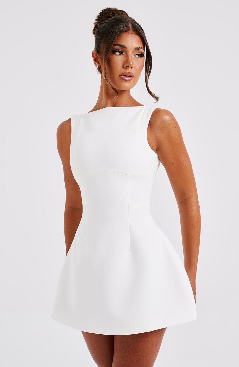Laura White Bubble Mini Party Dress
