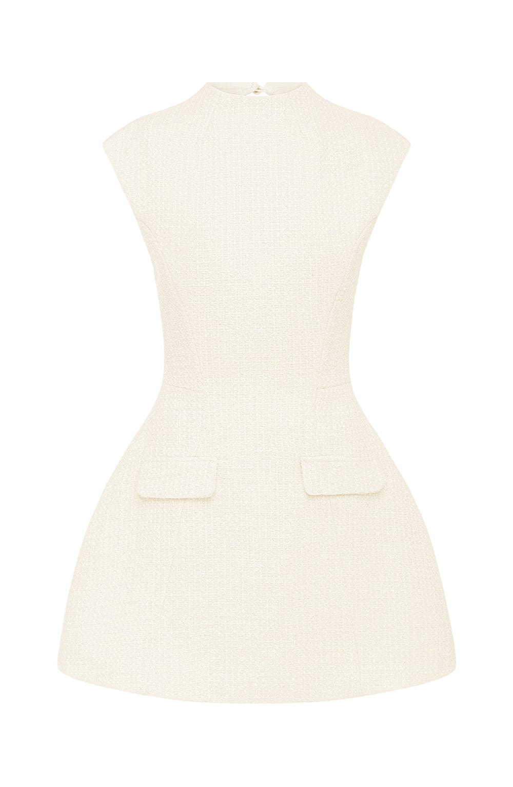 Vestido Mini Marfil Corsé Lazo Blanca