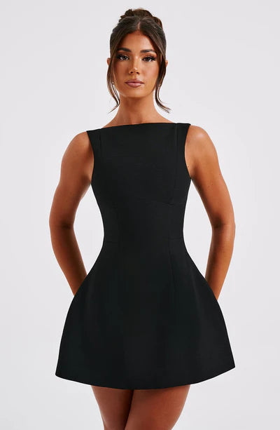 Vestido Mini Negro Fiesta Burbuja Laura