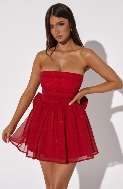 Vestido Mini Rojo Corsé Catalina