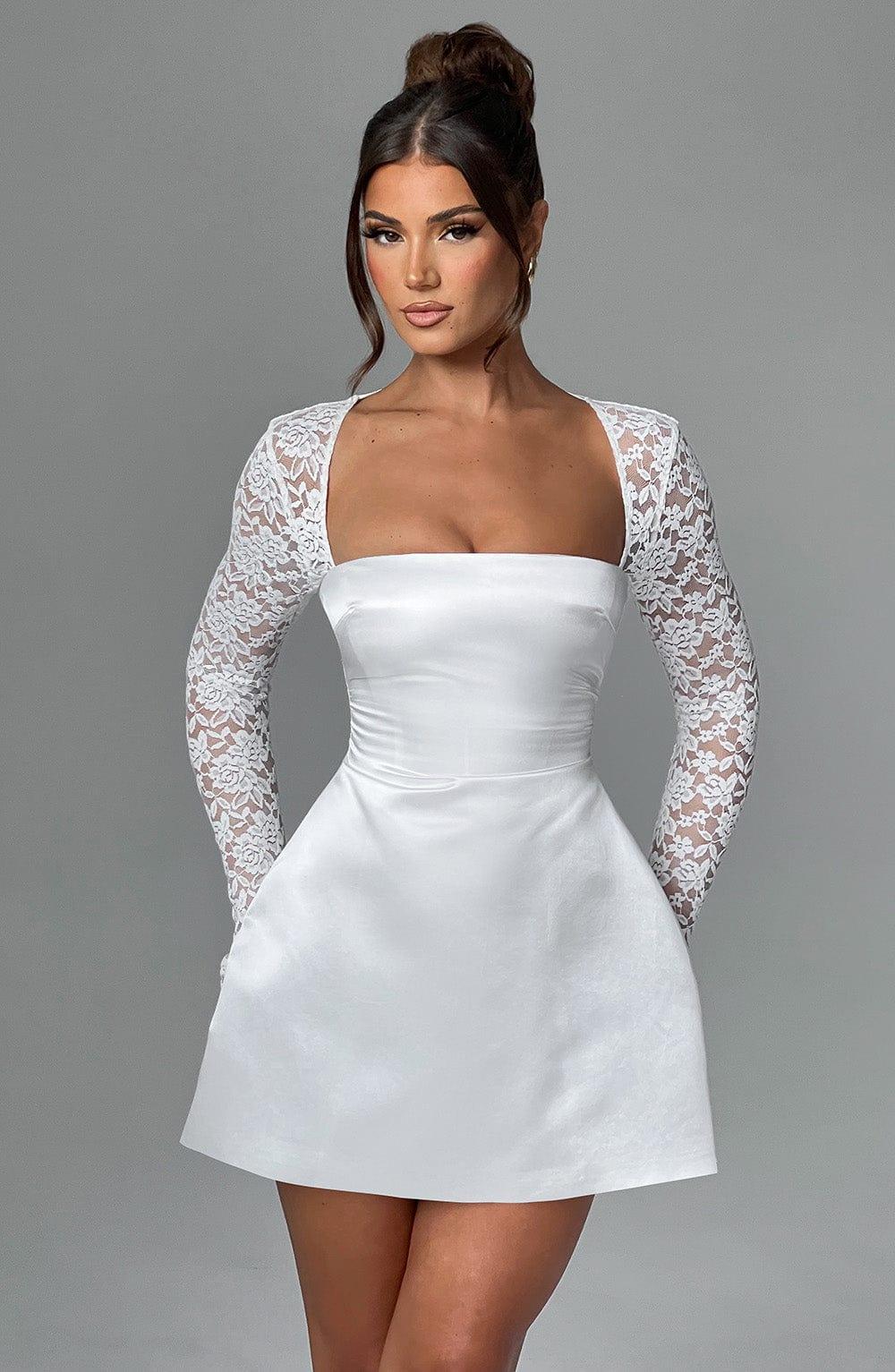 Vestido Mini Marfil Satén Burbuja Marina