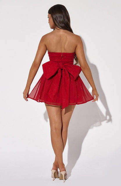 Vestido Mini Rojo Corsé Catalina