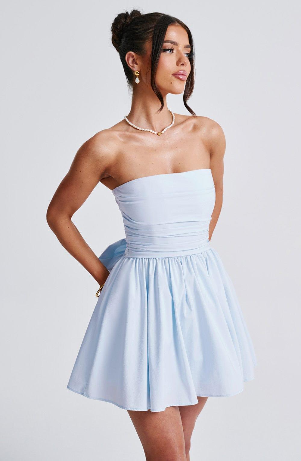 Vestido Mini Azul Claro Corsé Catalina