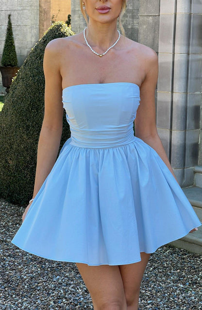 Vestido Mini Azul Claro Corsé Catalina