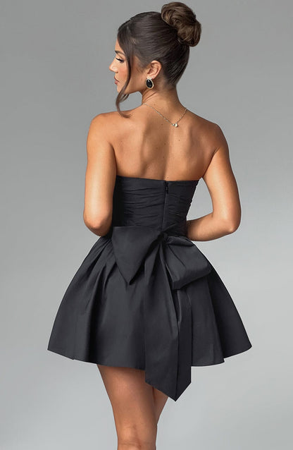 Vestido Mini Negro Corsé Catalina