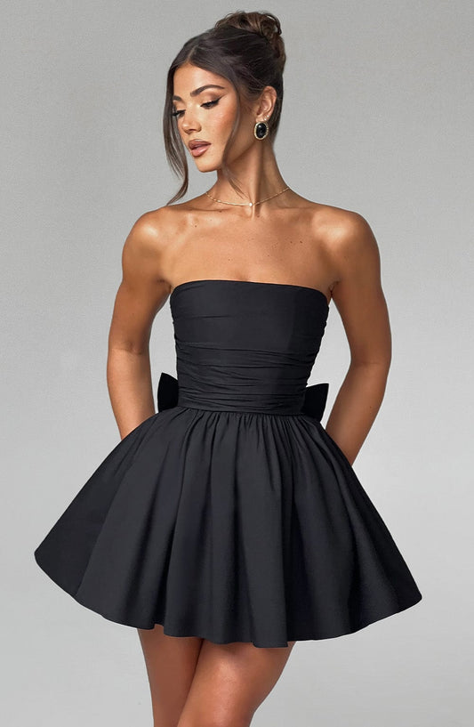 Vestido Mini Negro Corsé Catalina