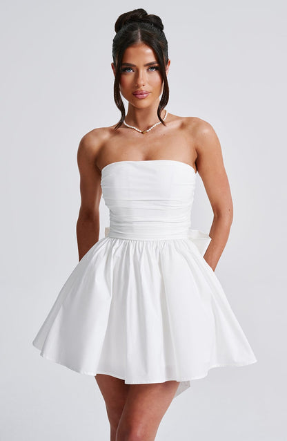 Vestido Mini Blanco Corsé Catalina