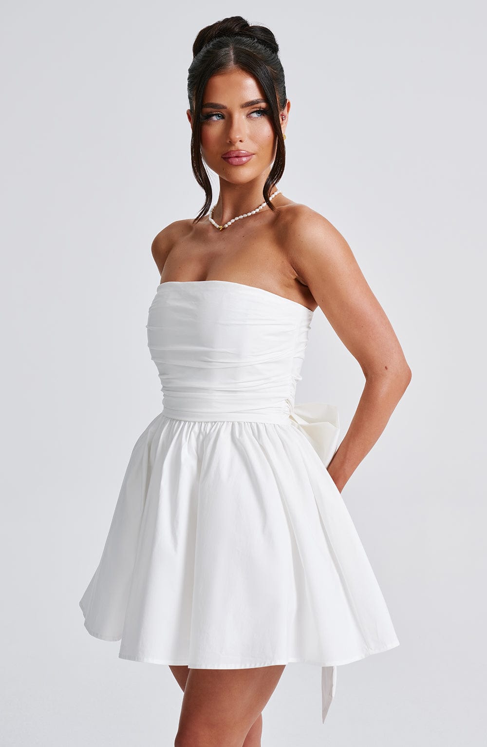 Vestido Mini Blanco Corsé Catalina