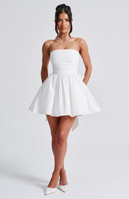 Vestido Mini Blanco Corsé Catalina