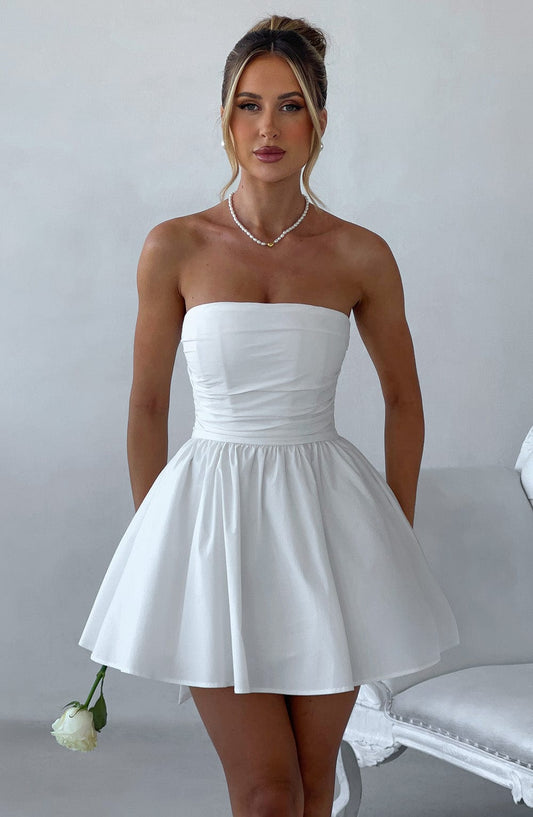 Vestido Mini Blanco Corsé Catalina
