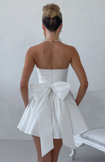 Vestido Mini Blanco Corsé Catalina