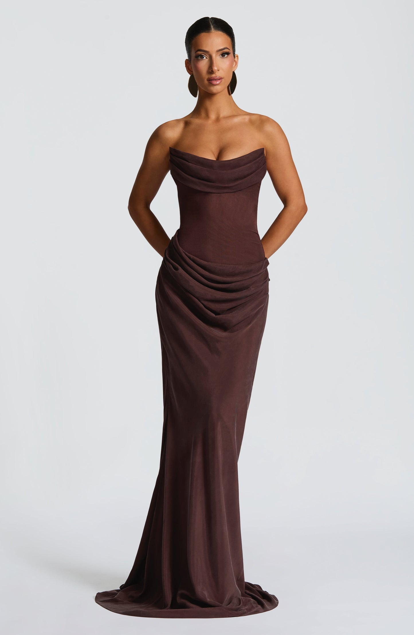Vestido Largo Ciruela Halter Lorena