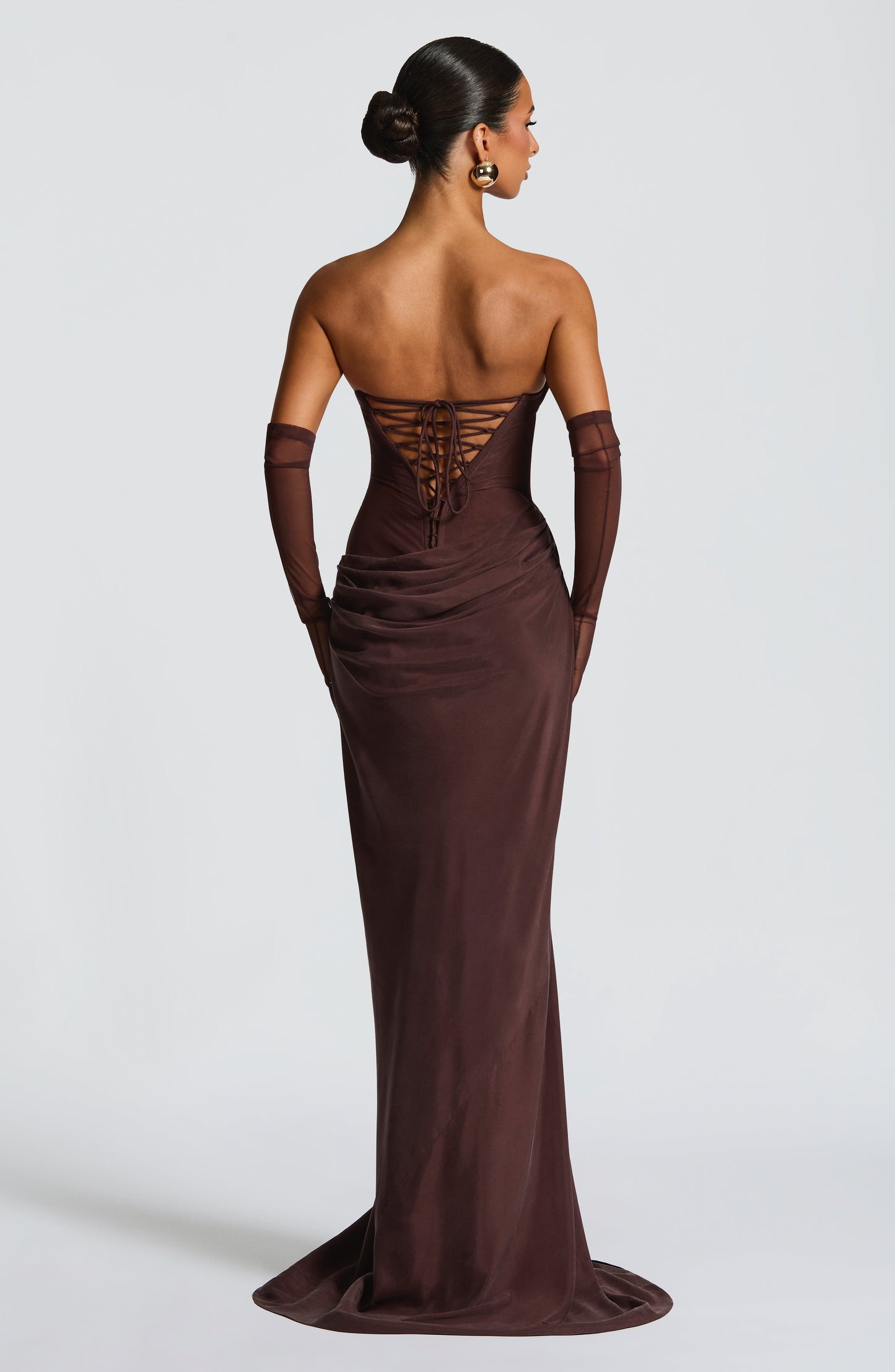 Vestido Largo Ciruela Halter Lorena