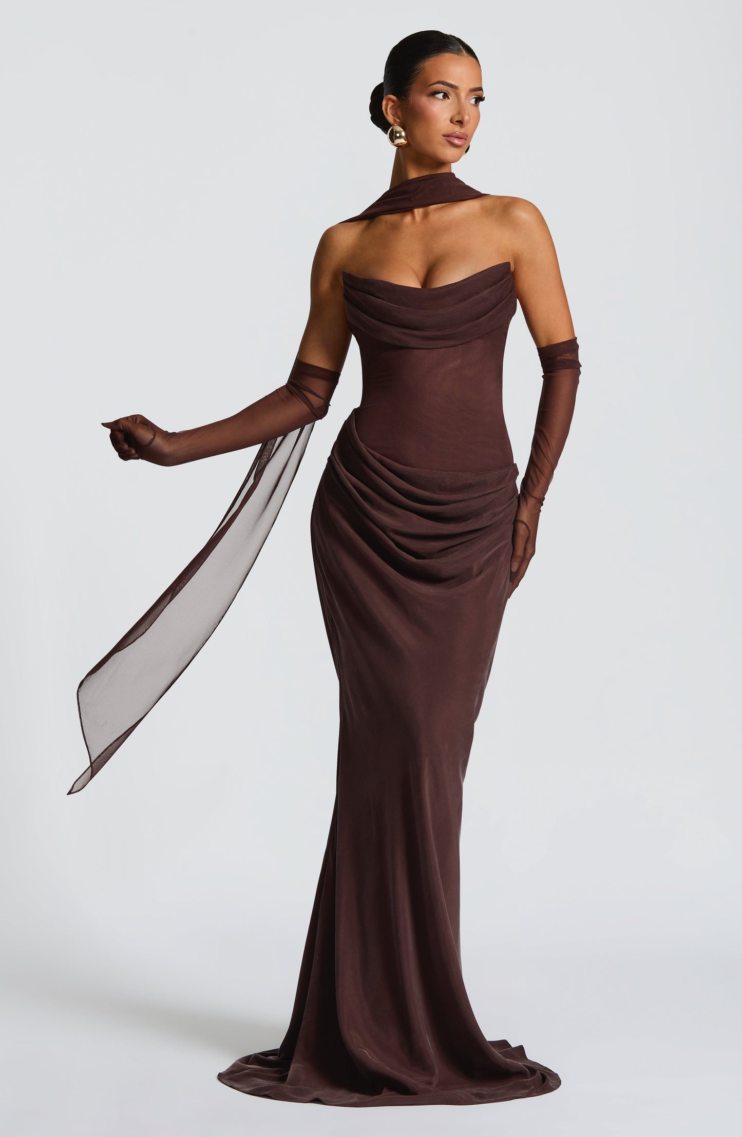 Vestido Largo Ciruela Halter Lorena