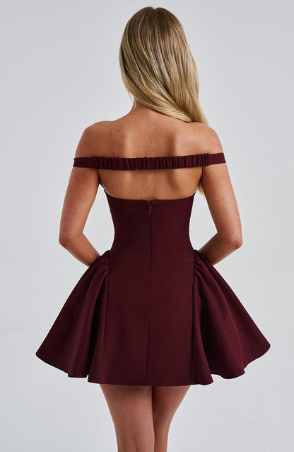 Vestido Mini Cereza Bardot Tul Marcela