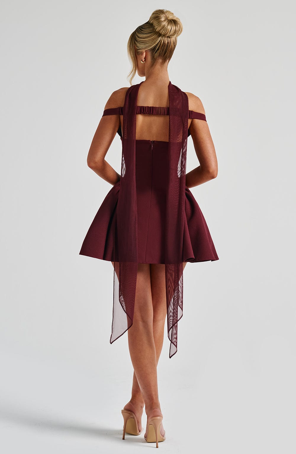 Vestido Mini Cereza Bardot Tul Marcela