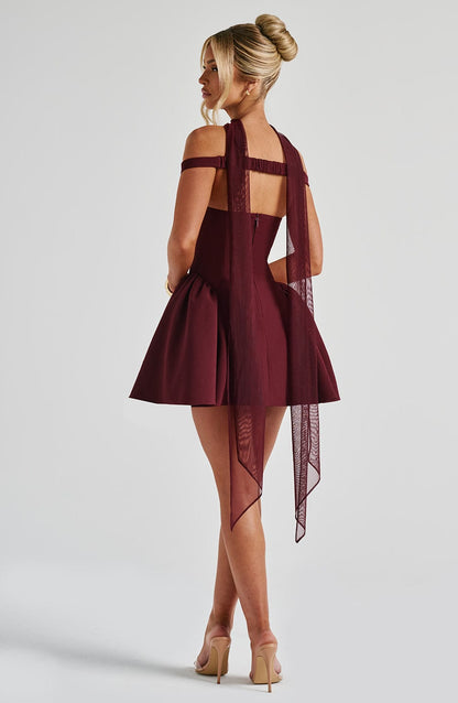 Vestido Mini Cereza Bardot Tul Marcela