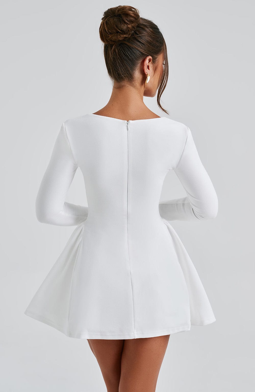 Vestido Mini Marfil Lazo Terciopelo Manuela