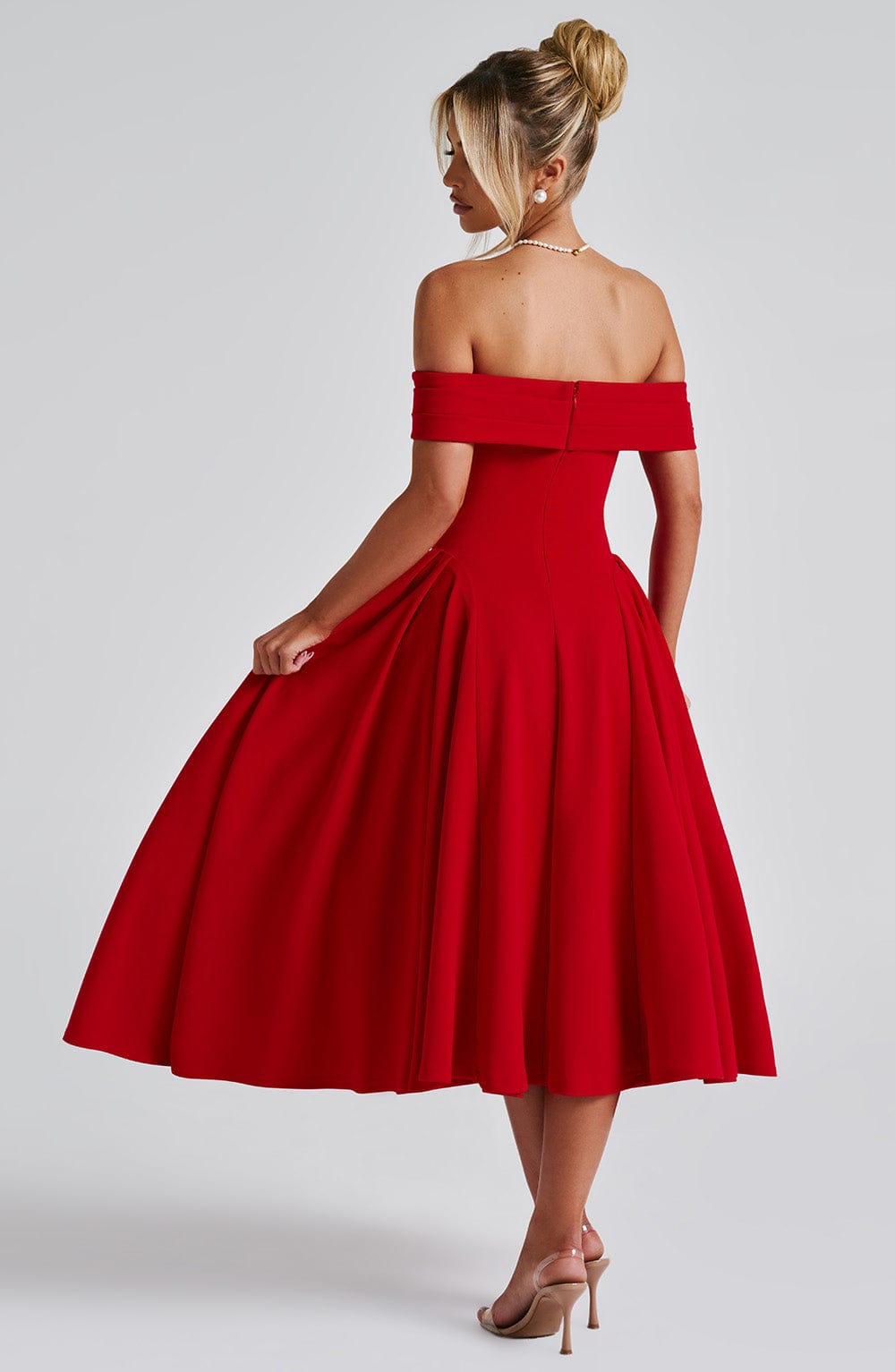 Vestido Midi Rojo Bardot Tul Marisa