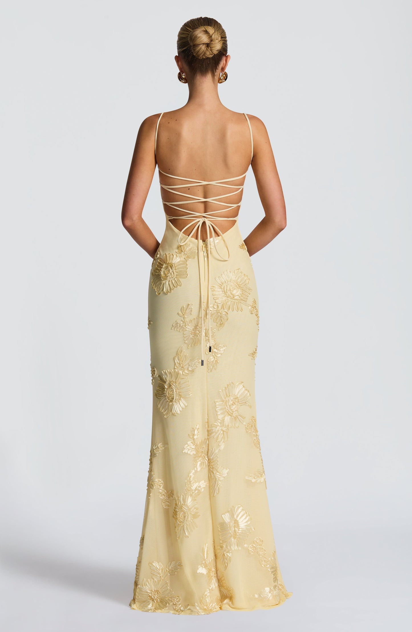 Zara Yellow Floral Corset Maxi Dress