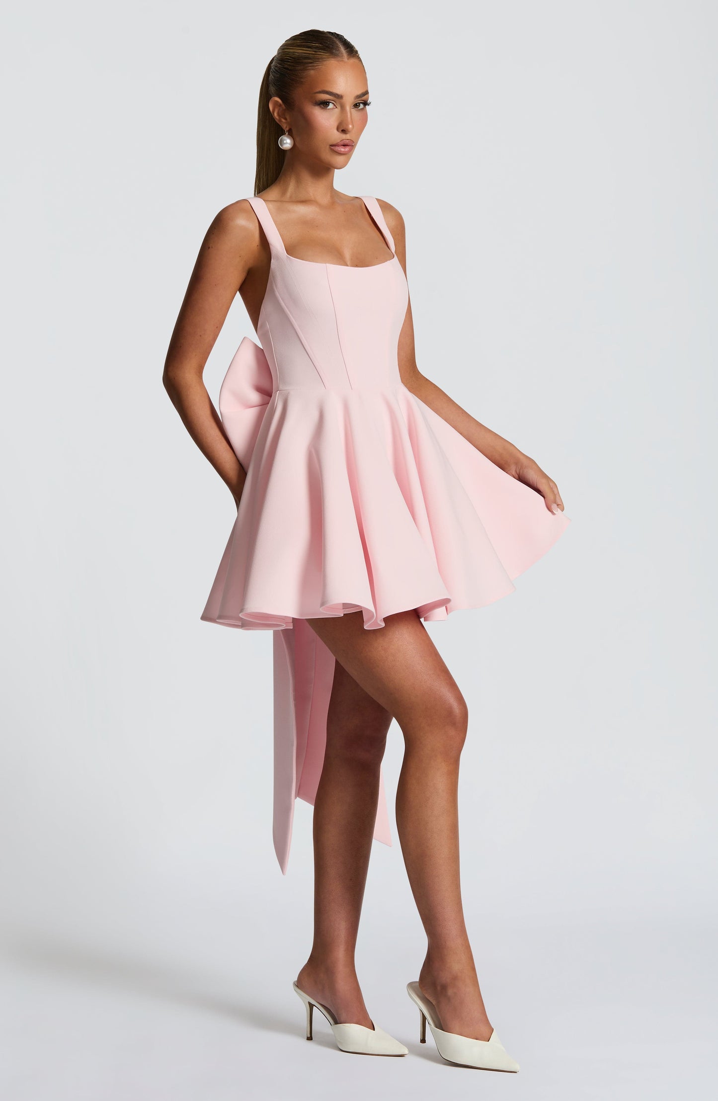 Vestido Mini Rosa Círculo Corsé Rita