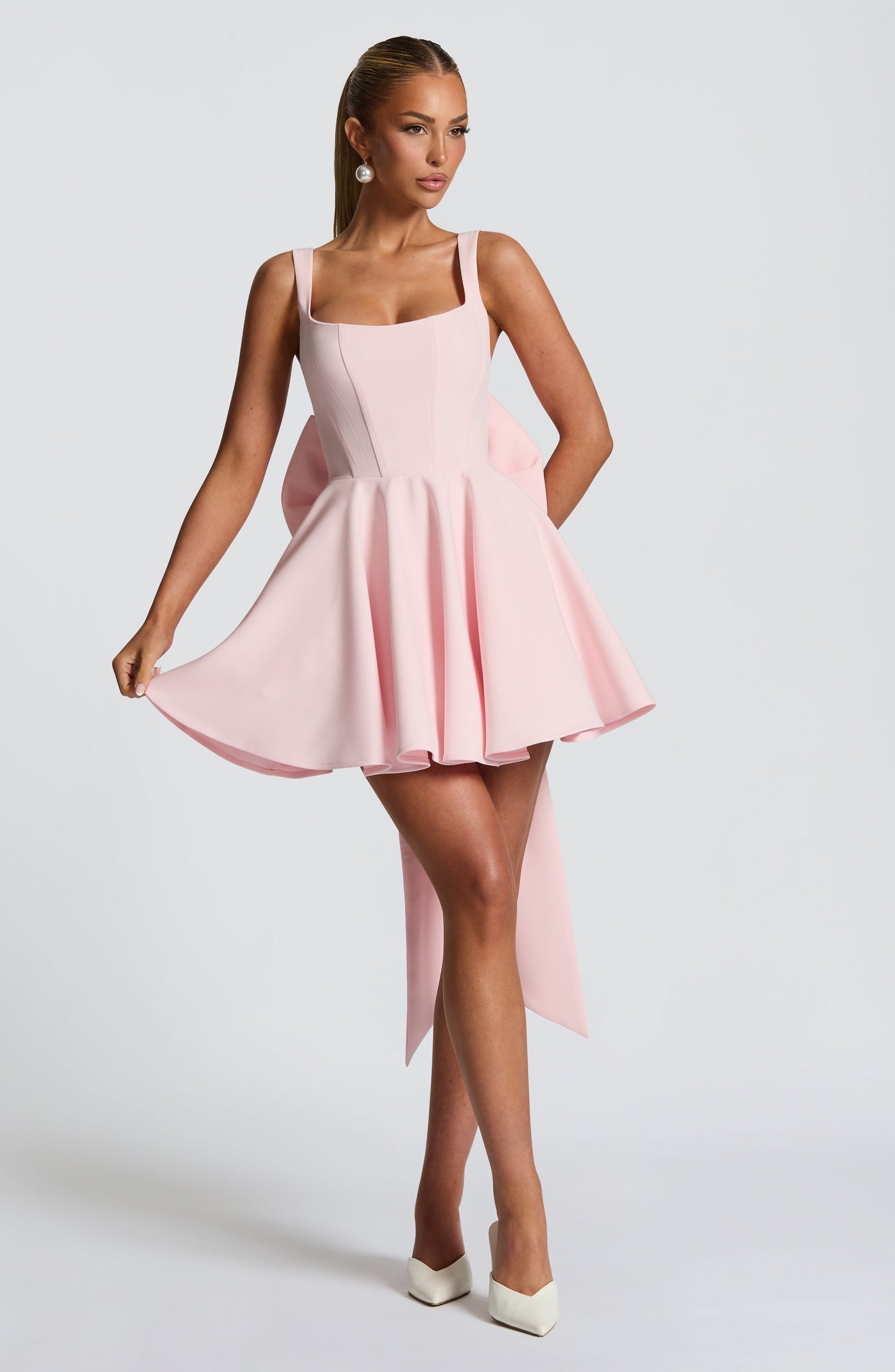 Vestido Mini Rosa Círculo Corsé Rita