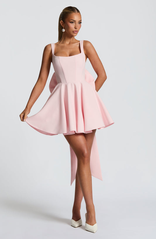 Vestido Mini Rosa Círculo Corsé Rita
